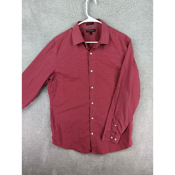 Banana Republic Camden Fit Men's Red Check No-Iron Long Sleeve Button Shirt  Sz L